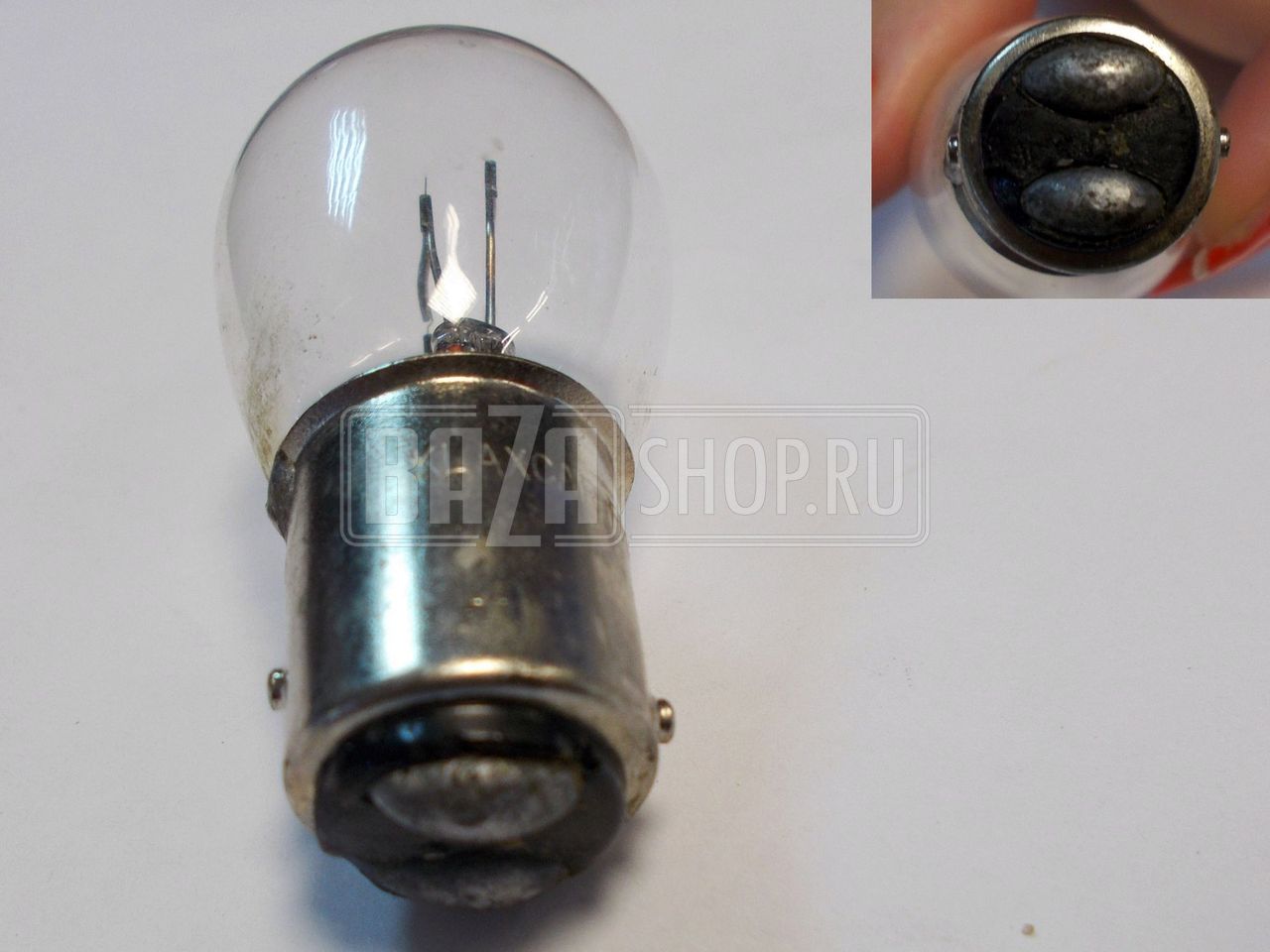 Лампа P21/5W 21W+5W 12V** двухконтактная "Klaxcar" Франция / 86280Z / BAY15d