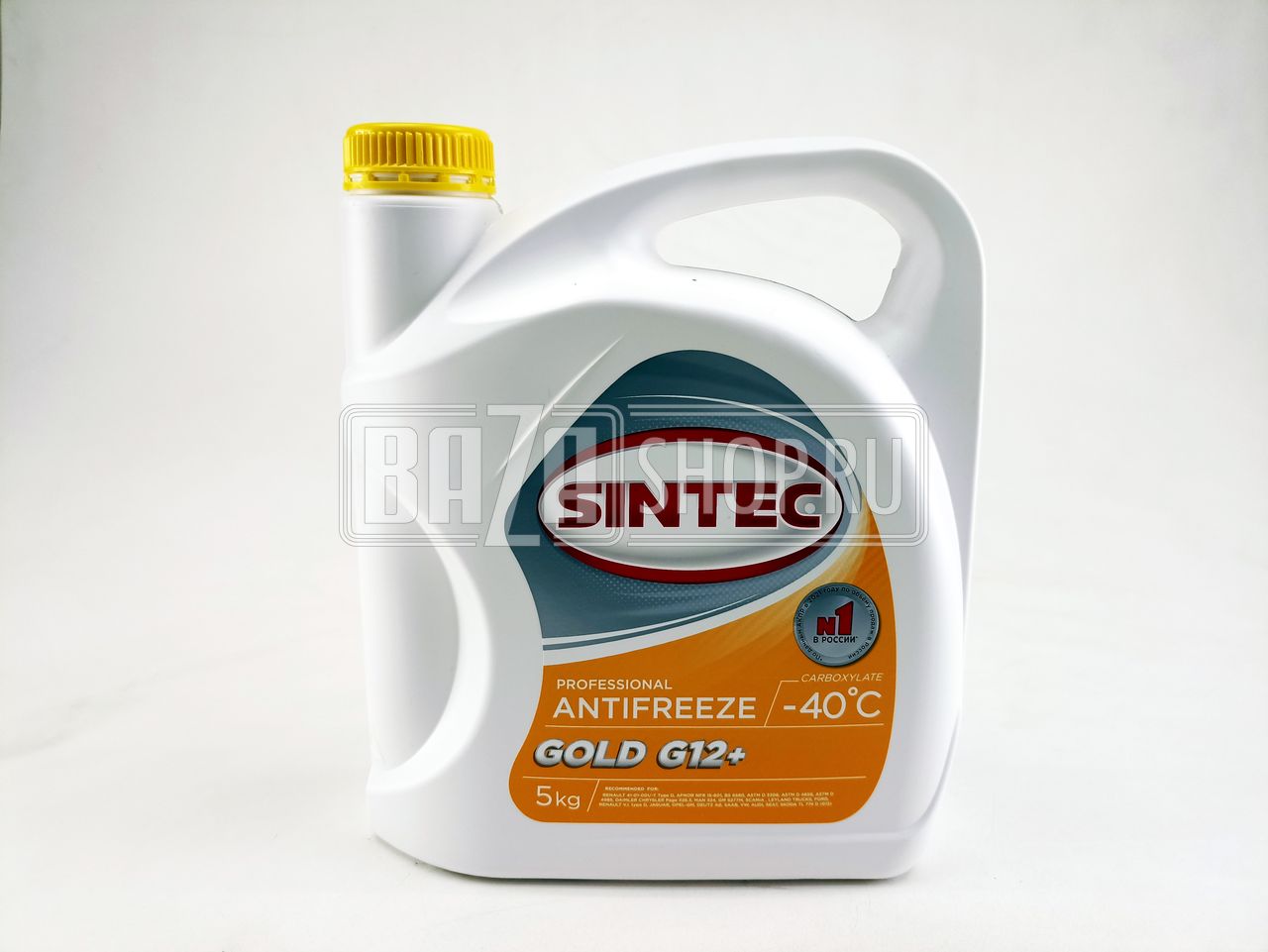 Антифриз 40 SINTEC GOLD G12 ЖЕЛТЫЙ (совместим со всеми антифризами) 5 кг / SINTEC GOLD 40 ЖЕЛТЫЙ 5 кг