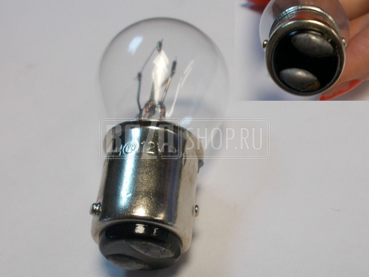Лампа P21/4W 21W+4W 12V BAZ15d** двухконтактная (задний фонарь PATRIOT) c 2011г. "ДИАЛУЧ / ЛЧ192-4У / BAZ15d / OSRAM7225 /