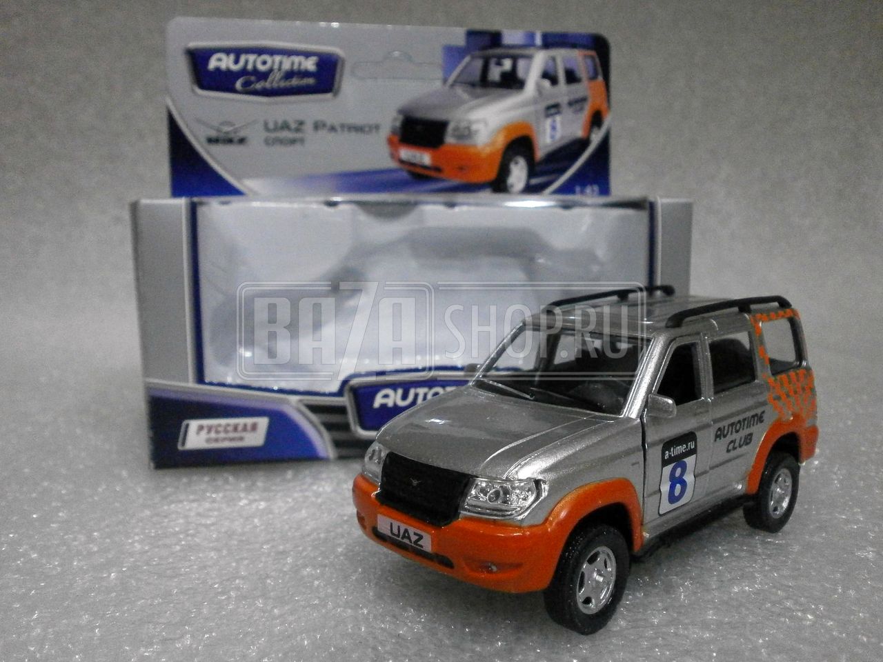 Модель УАЗ 1/43 PATRIOT "AUTOTIME" (30191) СПОРТ ** / 4891965136394 (6438240301917)