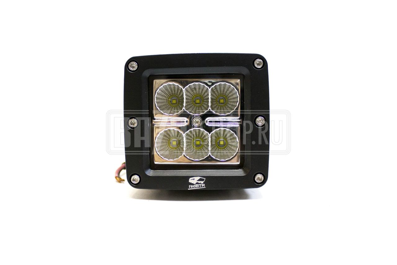 Фара светодиодная рабочего света 18W (3W*6) прям. 7,5 см, IP67 "redBTR" / 844018