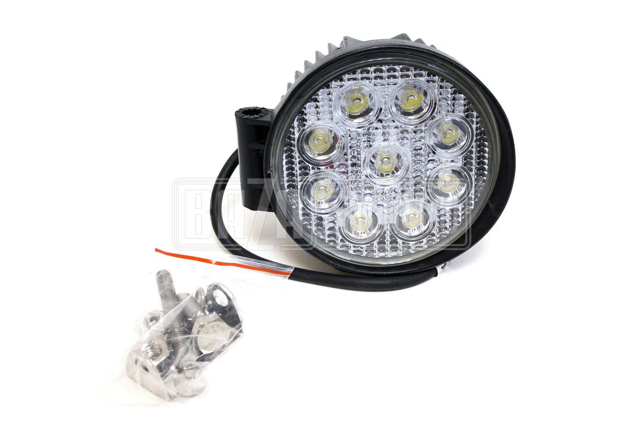 Фара светодиодная дальнего света 27W (3W*9), круг. 11 см, IP67 "redBTR" / 842027