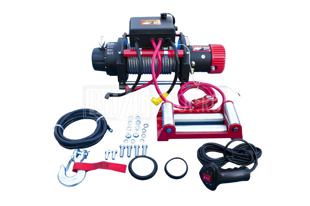 Лебедка RedBTR серия "MISSION SOS" 13,5 12v, 6124кг, 6,8л.с./5kw, 216:1, пульт ДУ / 953511