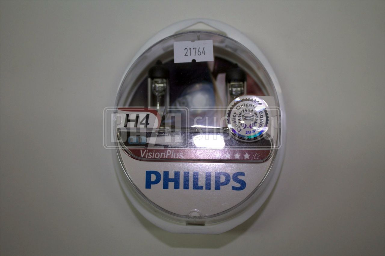 Лампа фарная H4 60W+55W 12V** +60% Vision Plus (2шт.) "PHILIPS" / 12342VPS2 / АКГ12-60/55 / P43t