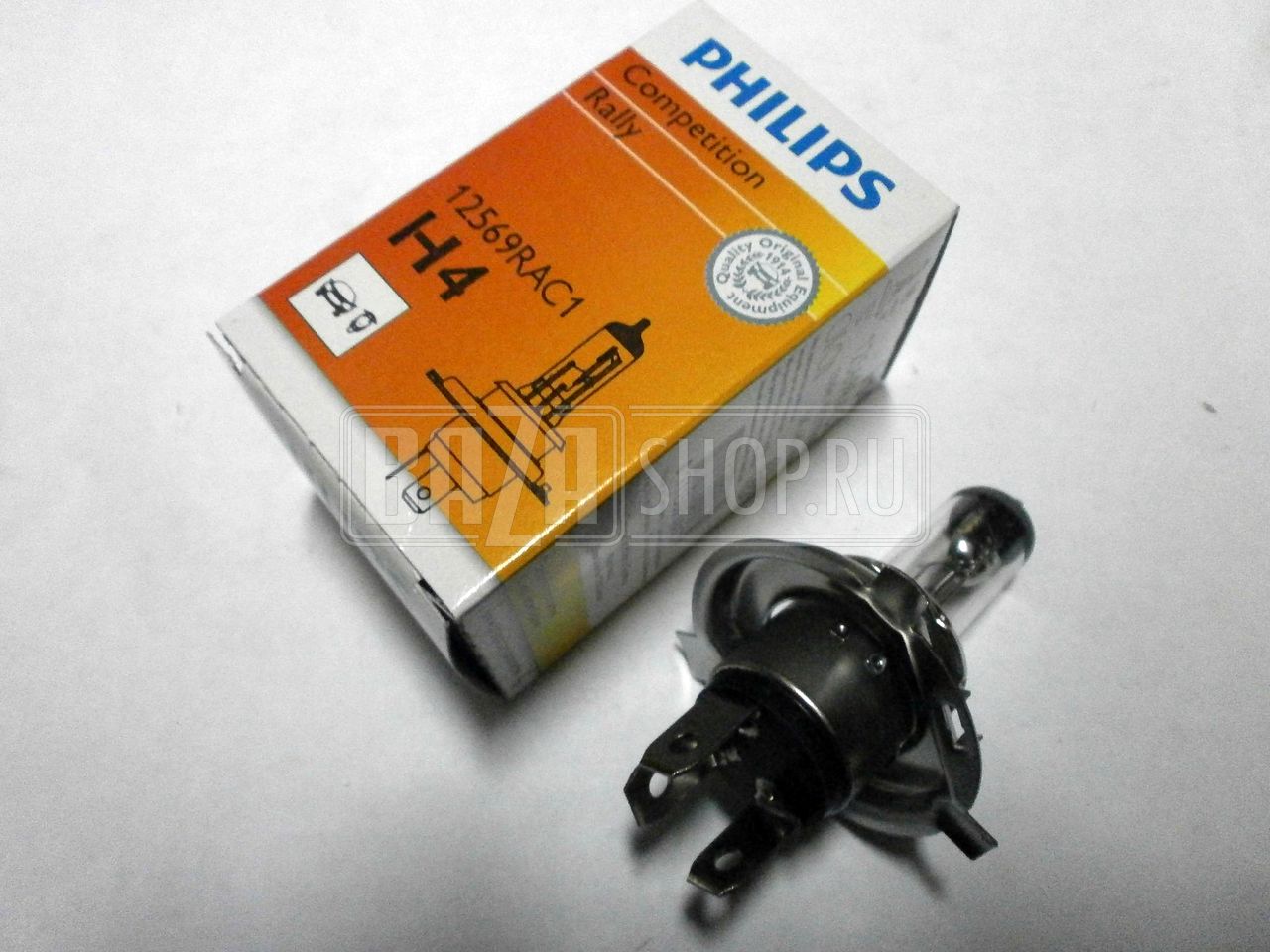 Лампа фарная H4 100W+90W 12V** "PHILIPS" / 12569RAC1 / АКГ12-100/90 / P43t