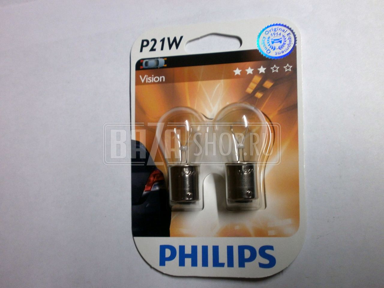 Лампа P21W 21W 12V** (задн. фонарь, задн.ход,подф.)(К-КТ 2ШТУКИ, БЛИСТЕР)"PHILIPS" / 12498B2
