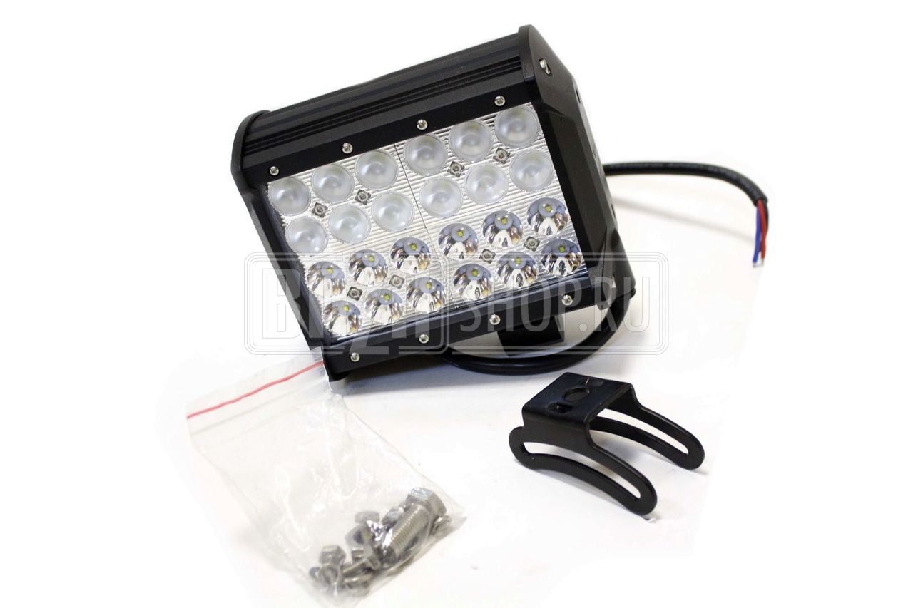 Фара светодиодная КОМБО 72W (3W*24) прям. 17 см, IP67 "redBTR" / 843072