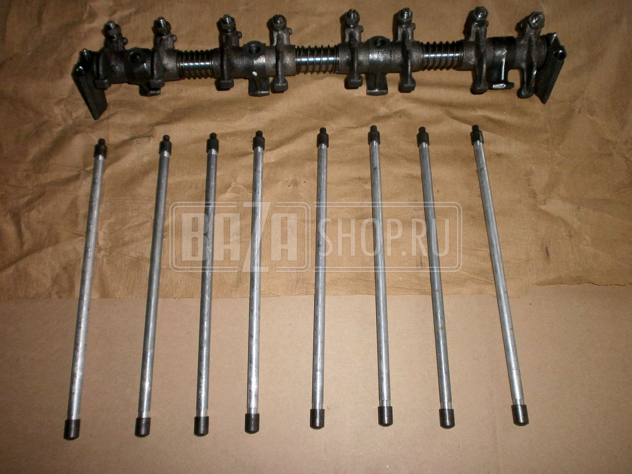 Ось коромысел УАЗ, ГАЗ дв.402 СО ШТАНГАМИ "ЗМЗ" (в уп.) / 402.3906574