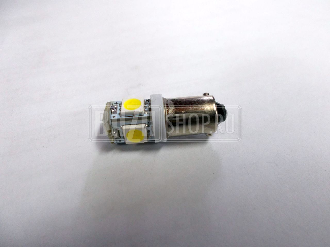 Лампа BA9S-T4W 5SMD (5050) WHITE, в габариты, подсв. панели прибор., салона "Вымпел" (Орион)** / 4607154783863
