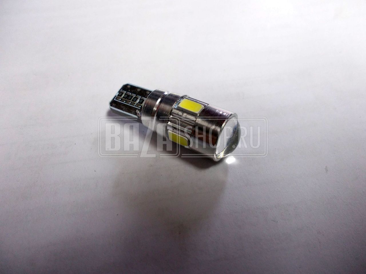 Лампа T10-W5W 6SMD (5630) CAN BUS WHITE, в габариты; подс. номера и дверей "Вымпел" (Орион)** / 4607154783801