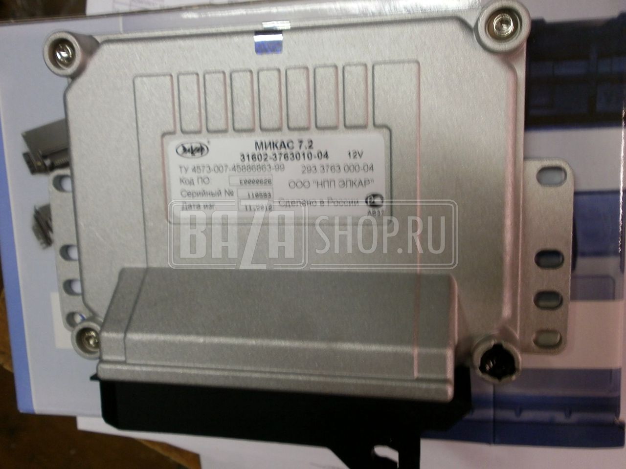 МИКАС (блок управления) 7.2 293.3763-04** УАЗ (дв.ЗМЗ-409, ДМРВ пленочный Siemens 20.3855) / 31602-3763010-04 (7.2 293.3763-04)