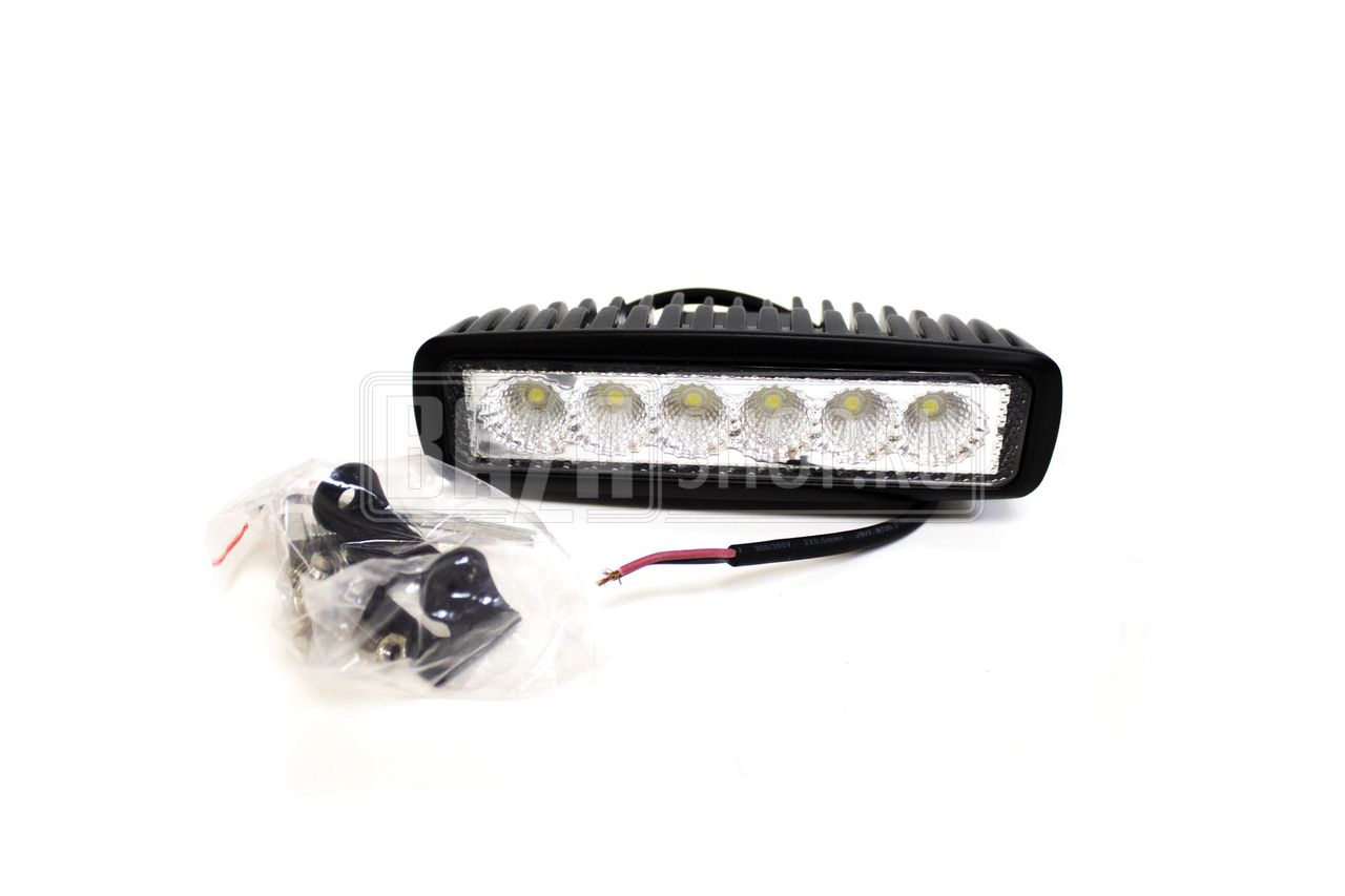 Фара светодиодная ближнего света 18W (3W*6), прям. 16 см, IP67 "redBTR" / 841018