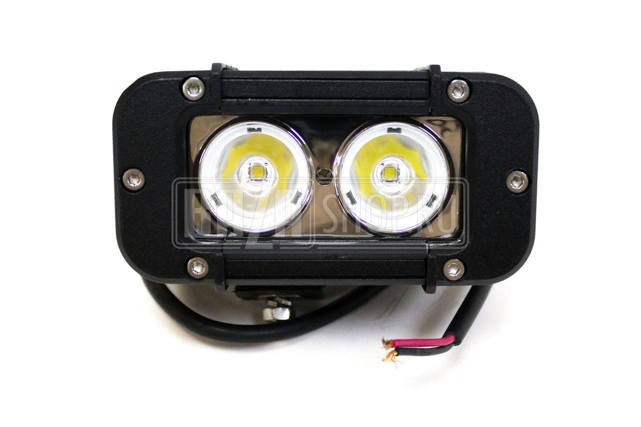 Фара светодиодная дальнего света 20W (10W*2), прям. 12 см, IP67 (К-Т 2 шт.) "redBTR" / 842020 комплект 2 шт.