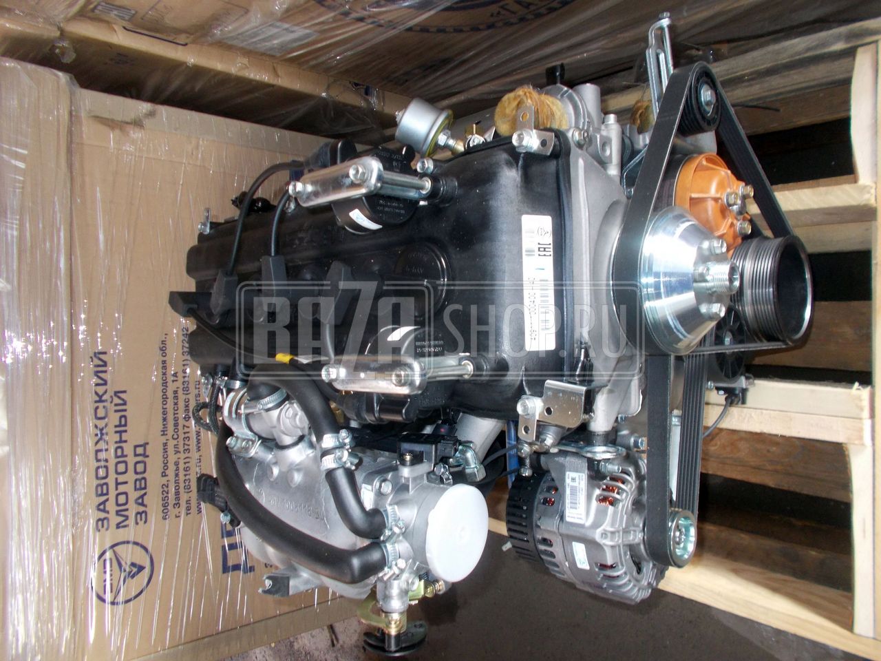 Двигатель ЗМЗ-40911 АИ-92 УАЗ 452, Евро-4 (4-ступ. КПП, без ГУР, МИКАС BOSCH; с кроншт. ролика) / 40911.1000400-40 (контроллер BOSCH 0 261 S07 322
