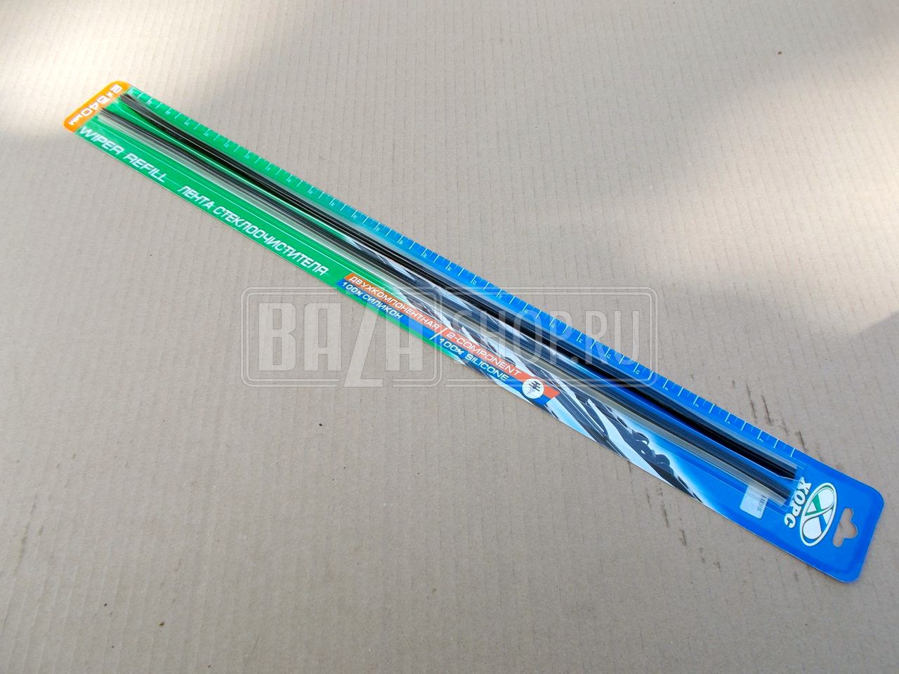 Лента  щётки стеклоочистителя  УАЗ, ГАЗ (540 мм) "ДВУХКОМПОНЕНТНЫЙ СИЛИКОН" ХОРС  КОМПЛЕКТ из 2 ШТУК / Лента_щётки_УАЗ,ГАЗ_540мм_2шт_СИЛИКОН