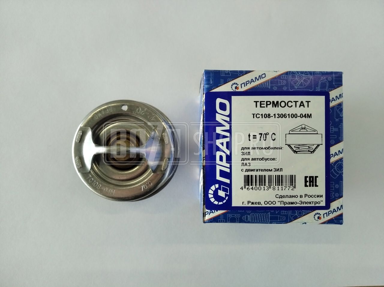 Термостат ЗИЛ 4314, 131 с двиг. ЗИЛ 508, 509 ( t = 70°) "ПРАМО" / ТС108.1306100-04М "ПРАМО"